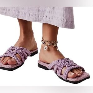 Free people Sandri Macrame Sandals Lavander casual classic summer beach comfy